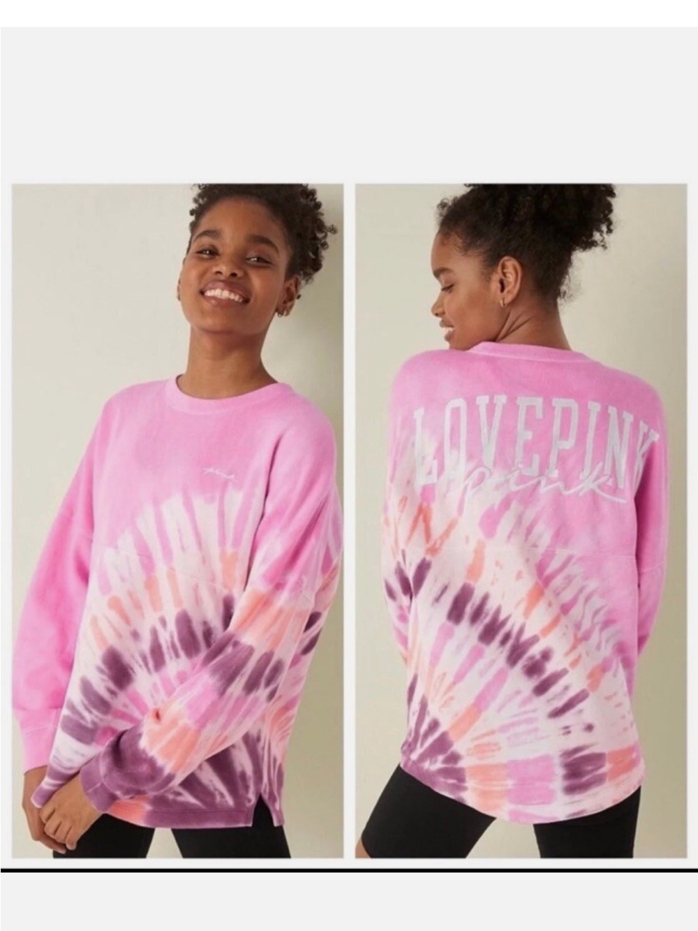 🚩 PINK Victoria’s Secret Varsity Crew XL Sweatshirt XL Shirt Great Condition - Picture 5 of 5